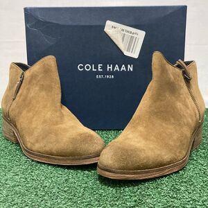New Cole Haan Hayes Flat Booties Olive Suede women’s size 8.5 (OKPM-07-052)